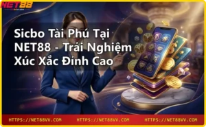 Ba viên xúc xắc Sicbo trong lồng lắc, ánh sáng neon