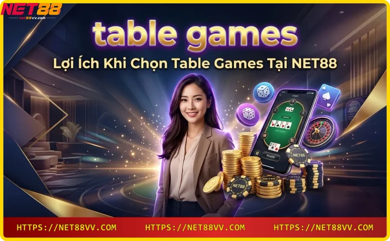 Các bước tham gia table games tại NET88: đăng ký, nạp tiền, chọn trò chơi