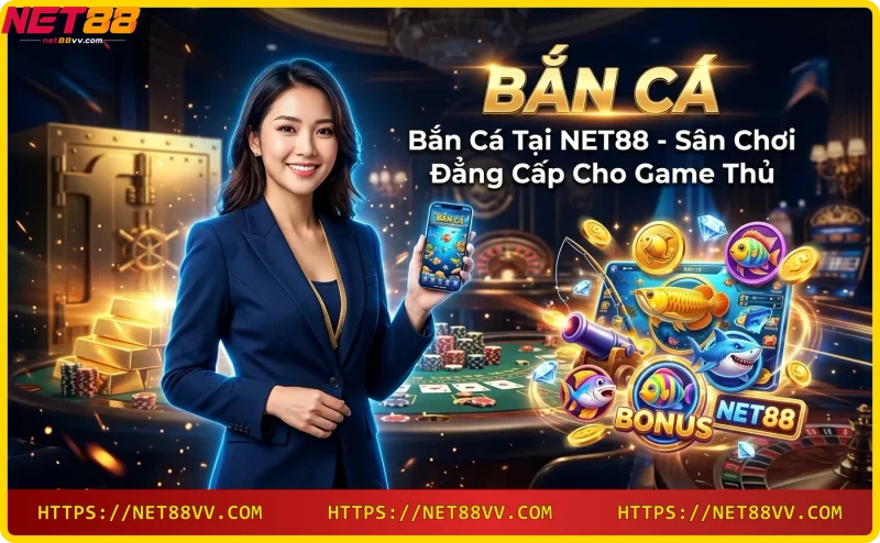 Game bắn cá tại NET88 - đồ họa neon sống động với nhiều loại cá