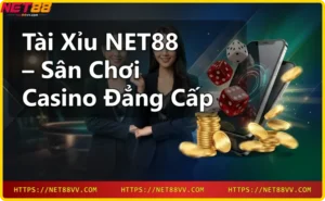 Giao diện chơi tài xỉu online trên điện thoại với xúc xắc và chip ánh sáng neon