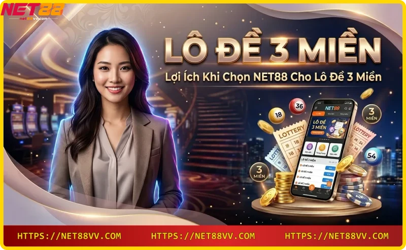 Giao diện lô đề 3 miền trên thiết bị di động tại NET88