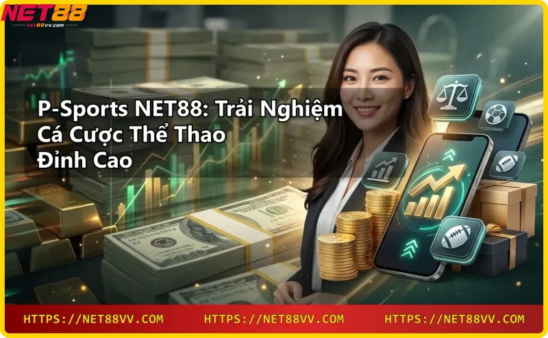 Giao diện P-sports NET88 hiển thị nhiều môn thể thao và tính năng live streaming