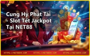 Giao diện slot cung hỷ phát tài với biểu tượng Tết