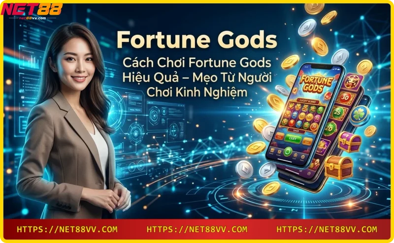 Hình ảnh minh họa lợi ích khi chơi Fortune Gods: RTP cao, jackpot lũy tiến, giao diện thân thiện
