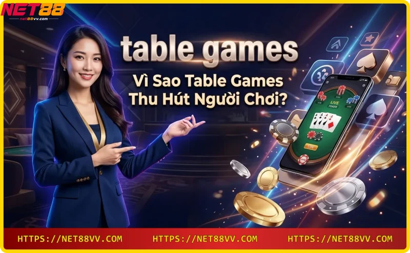 Lợi ích khi chọn table games tại NET88: đa dạng trò chơi, tỷ lệ thắng cao, bảo mật an toàn