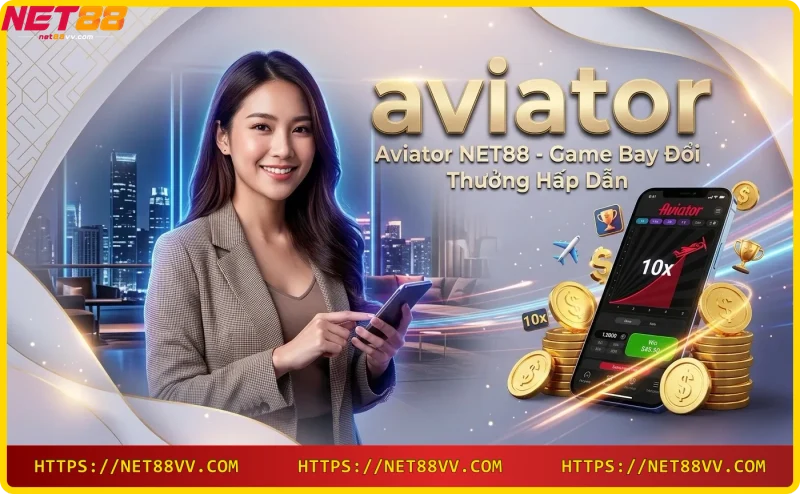 Máy bay Aviator cất cánh với biểu đồ tăng trưởng tại NET88