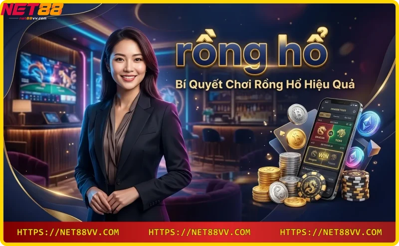 Mẹo chơi rồng hổ - tay người chơi đặt chip vàng và bài thắng