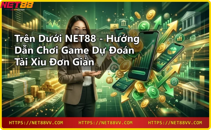 Minh họa game dự đoán Trên Dưới với mũi tên lên xuống
