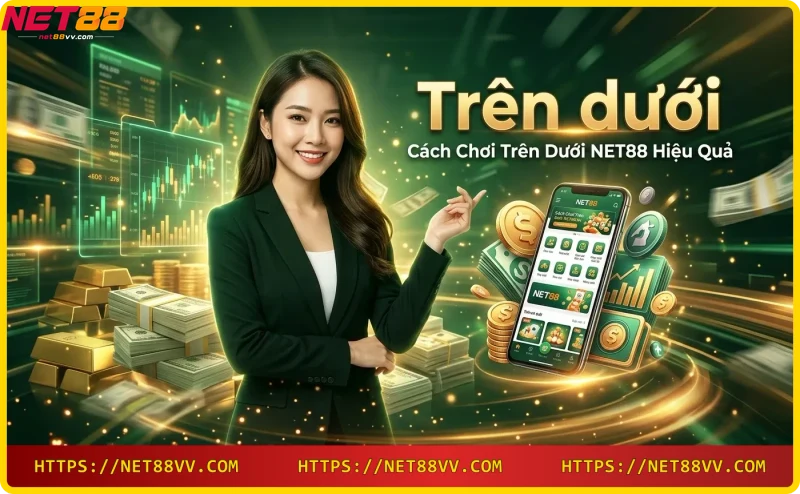 Minh họa game dự đoán Trên Dưới với mũi tên lên xuống
