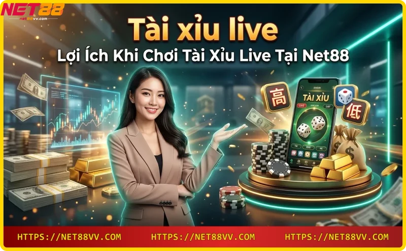 Người chơi theo dõi tài xỉu live trực tiếp trên màn hình với dealer thật