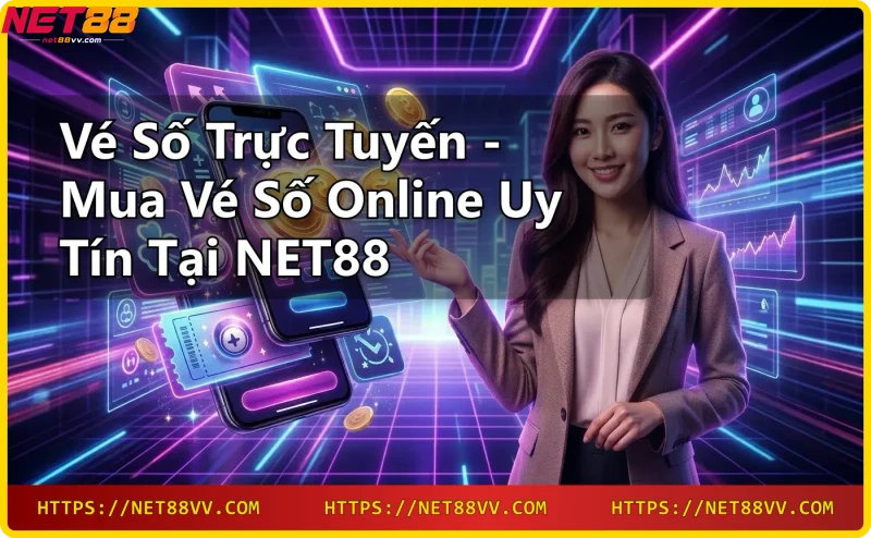 Người dùng mua vé số trực tuyến trên điện thoại tại NET88