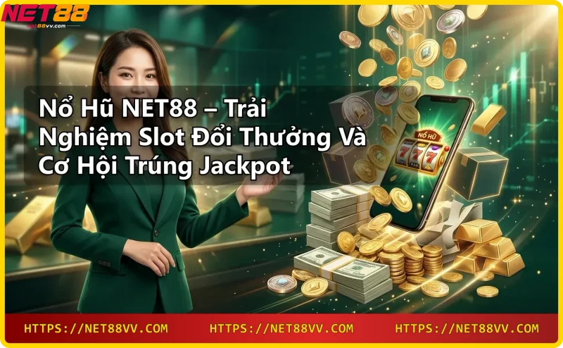 Nổ hũ slot game với biểu tượng jackpot và đồ họa sang trọng