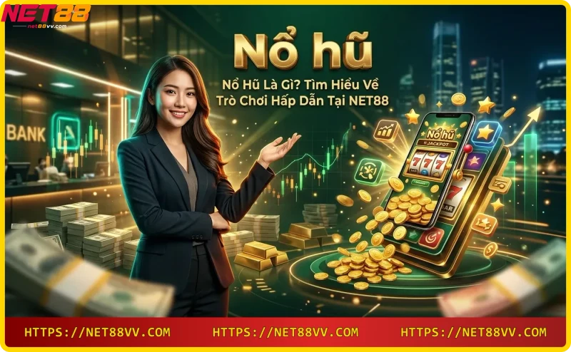 Nổ hũ slot game với biểu tượng jackpot và đồ họa sang trọng
